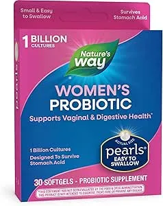 Nature's Way Women's Probiotic Pearls, Supports Vaginal and Digestive Health*, 1 Billion Live Cultures, No Refrigeration Required, 30 Softgels (Packaging May Vary)