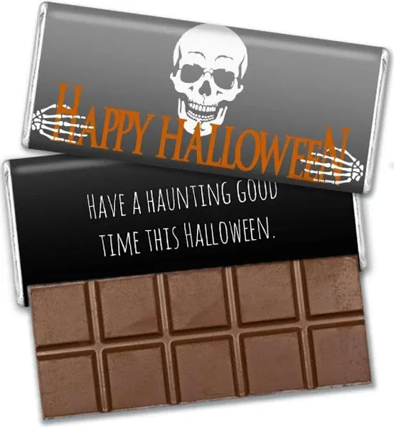12 Pcs Halloween Candy Party Favors Bulk Wrapped Belgian Chocolate Bars Skeleton