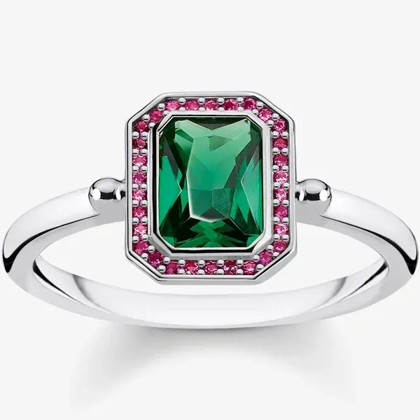 women Thomas Sabo Ring red & green stones