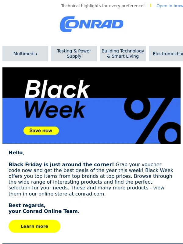 Conrad - % Black Friday Deals - Don't miss out! %