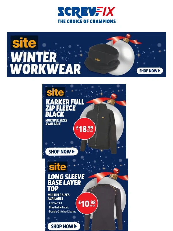 Screwfix - SITE ❄️ Winter Workwear