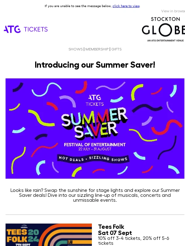 ATG Tickets - Enjoy summer saver ticket prices