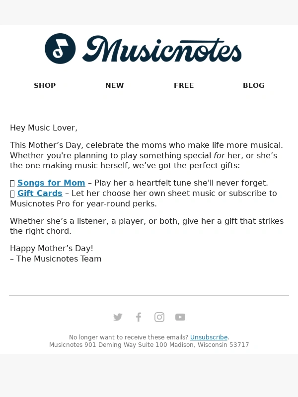 Musicnotes - Give Mom the Gift of Music This Mother’s Day ?