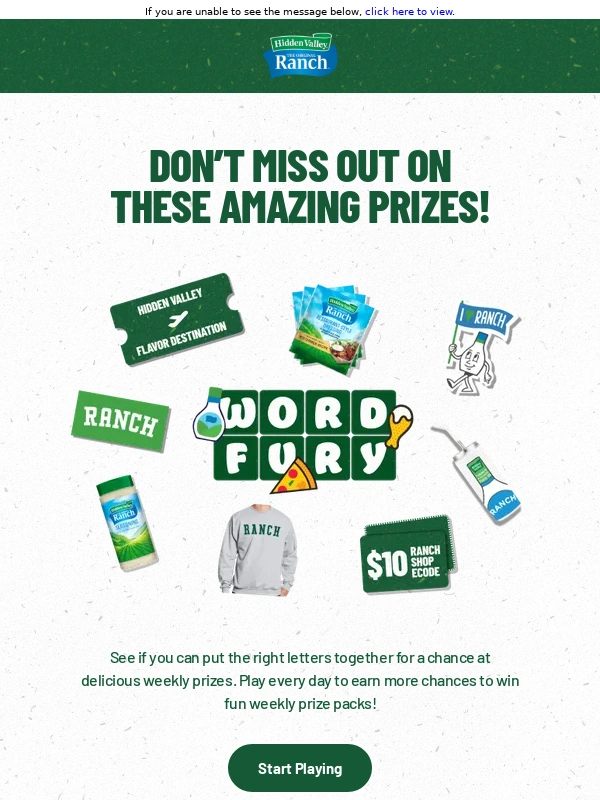 Hidden Valley - Don’t miss out on awesome prizes! ???