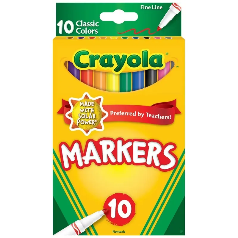 10-Count Crayola Fine Line Marker Set (Assorted Classic Colors)