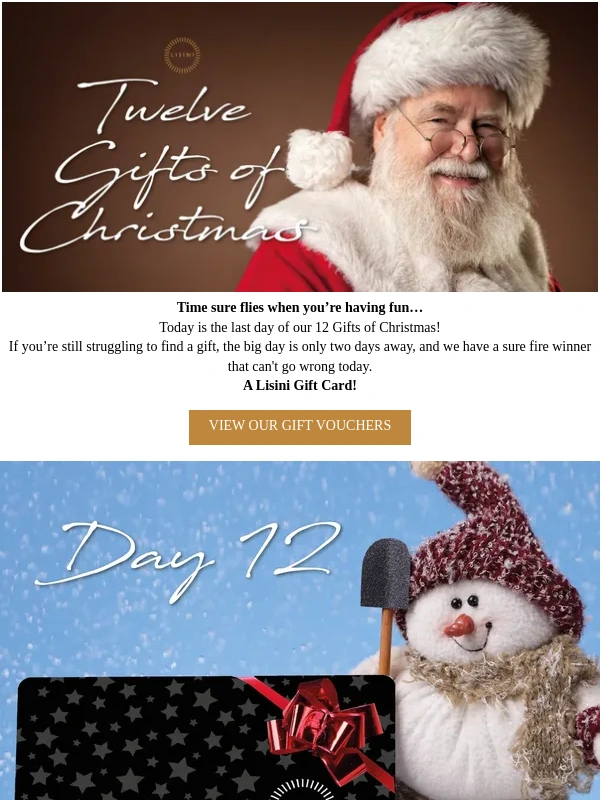 Lisini - Lisini 12 Gifts of Christmas - DAY TWELVE