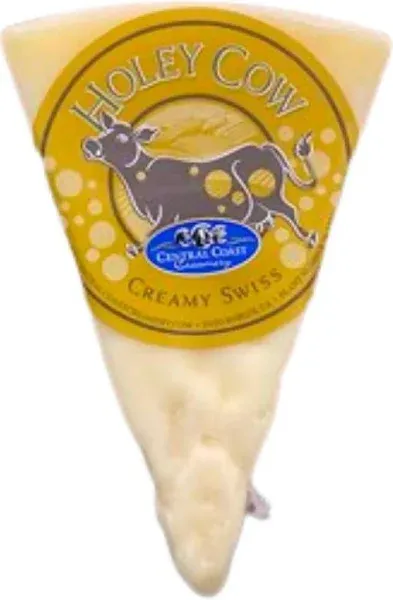 Central Coast Creamery Holey Cow Swiss Cheese Semi-Soft Wedge
