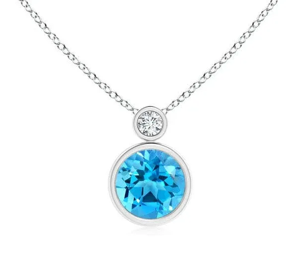 Bezel-Set Solitaire Pendant with Diamond
