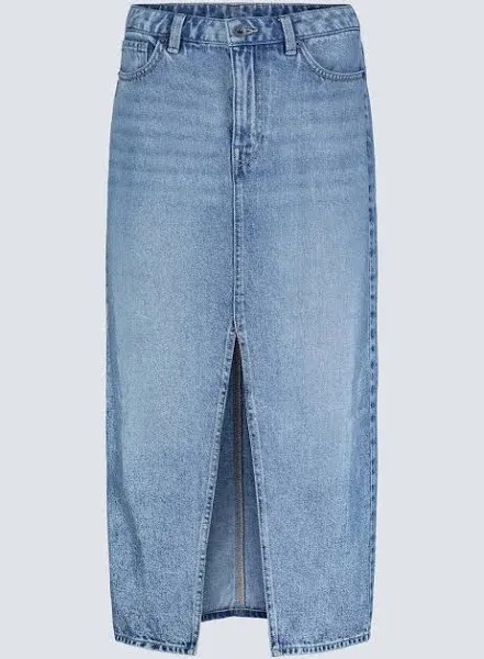 Buffalo Jeans Women's Samantha High-Rise Denim Maxi Skirt with Front Slit