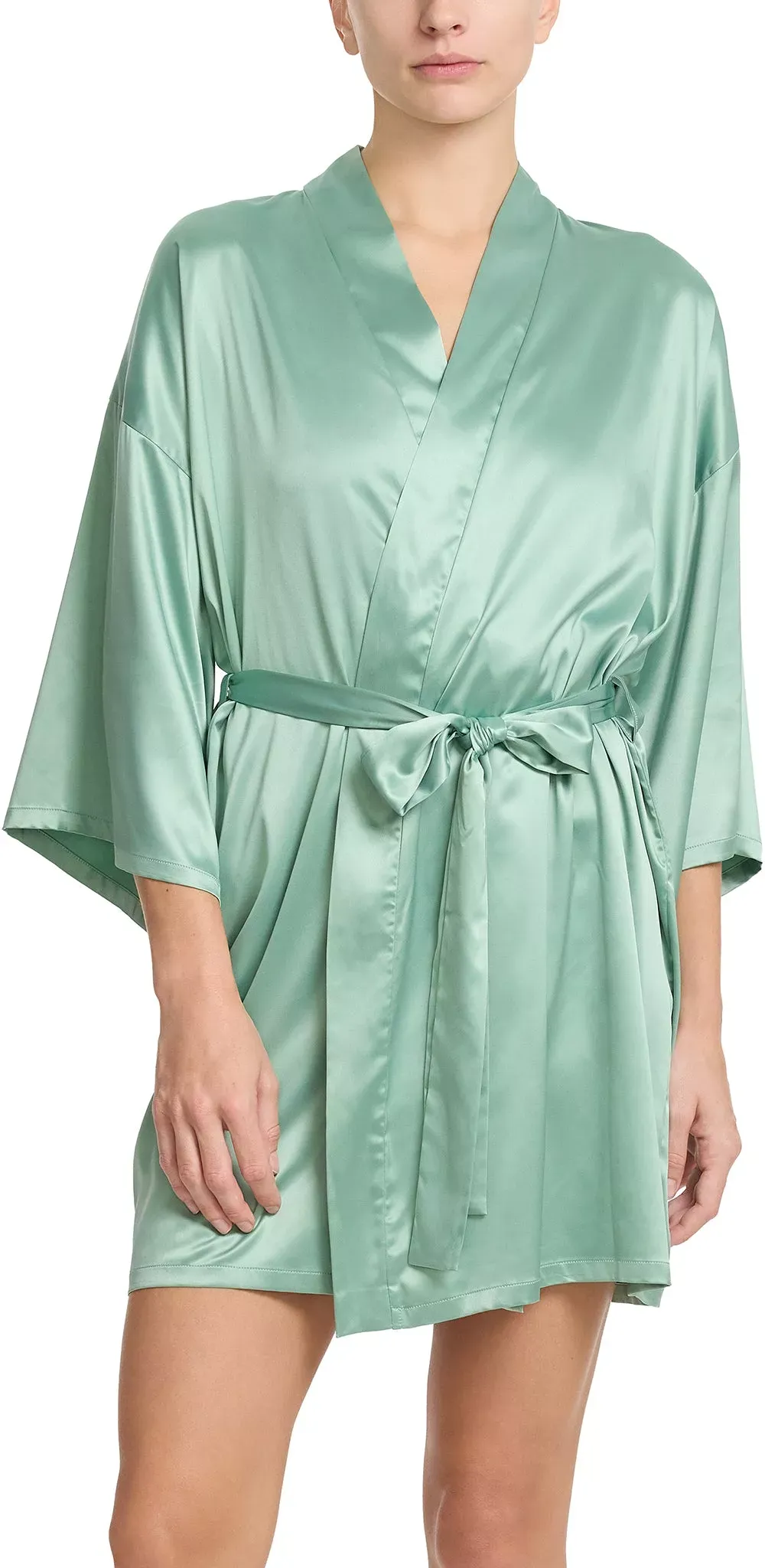 Hanky Panky Women's Satin Sleep Robe - Green Tea, P-S