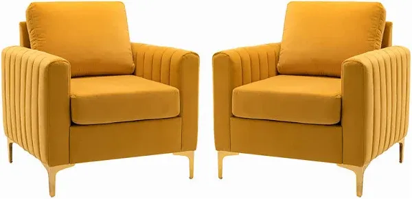 Willa Arlo Interiors Gillette Upholstered Velvet Club Chair (Set of 2)