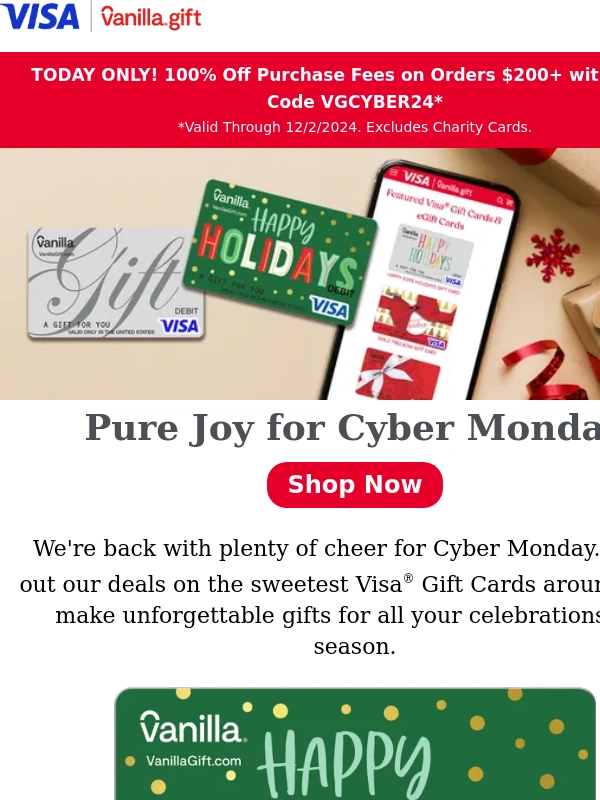 Vanilla - ? Your One-Stop Shop on Cyber Monday ?