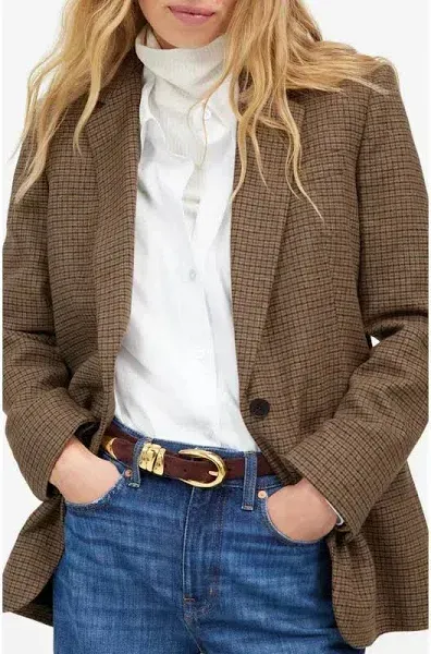 Madewell The Kline Blazer in Parton Check at Nordstrom, Size 00