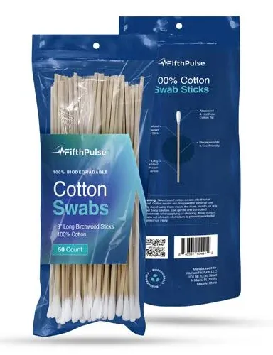 FifthPulse 100% Natural Eco-friendly Cotton Swabs Sticks