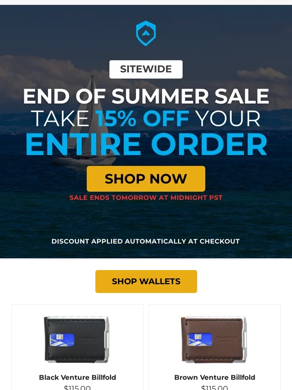 Trayvax - ⏰ Ends Tomorrow - Get 15% Off Your Entire Order Site-wide
