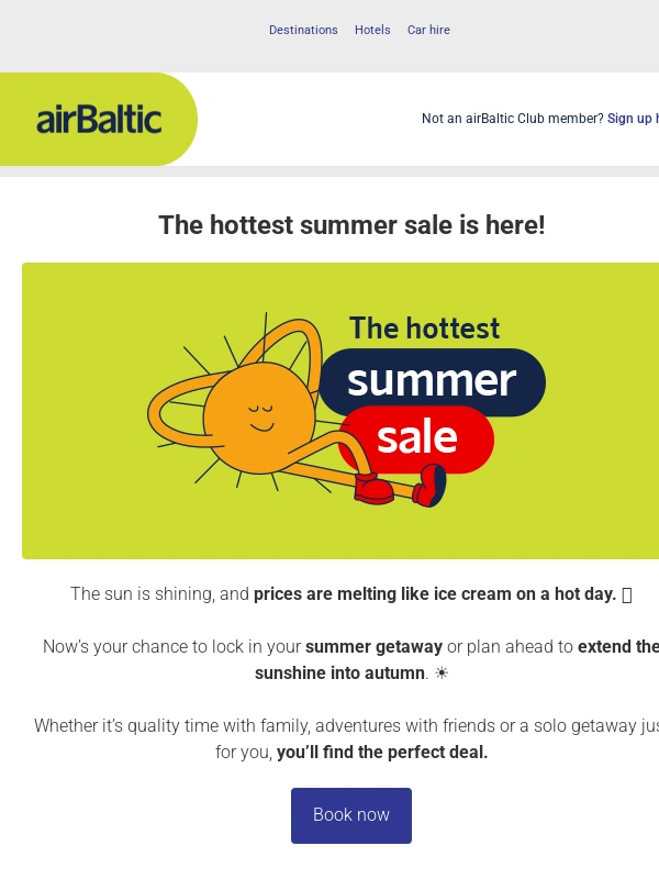 airBaltic - ? The hottest summer sale is on!