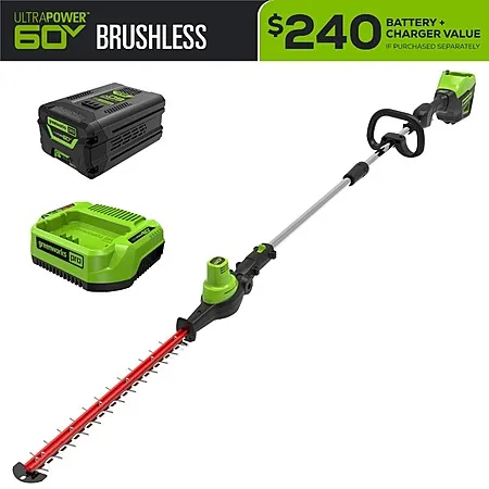 Greenworks Pro 60V 20" Pole Hedge Trimmer Kit w/ 2.0Ah Battery and Charger $140.24 + Free Shipping