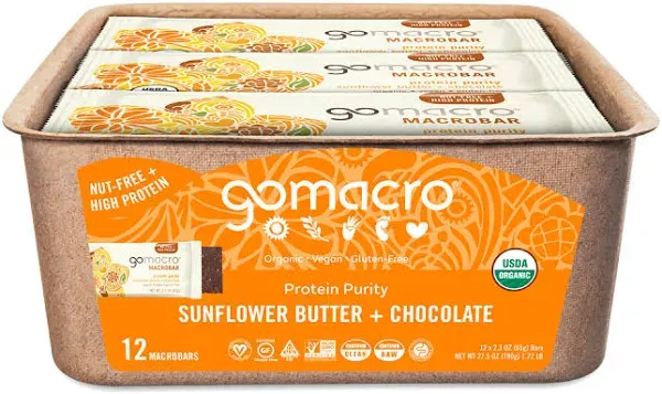 Gomacro Organic Macrobar Sunflower Butter Chocolate