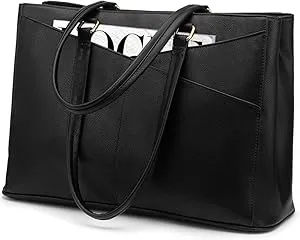 Women's 15.6 inch Waterproof Leather Laptop Tote Bag