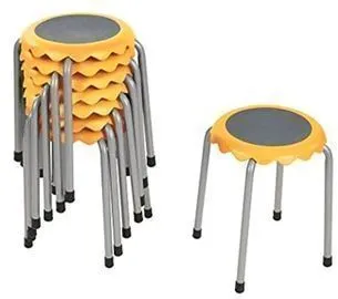 ECR4Kids Daisy Stackable Stool Set, Set of 8 Stools (Color - Sand)