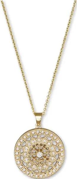 Bloomingdale's Fine Collection 14K Yellow Gold Diamond Medallion Pendant Necklace