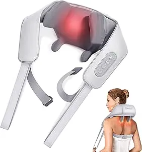 Neck and Shoulder Massager with Heat, Cordless Back and Neck Massager, 4D Shiatsu Deep Kneading Massagers for Shoulder, Back, Leg Neck Pain Relief, Home Office Use, Relax Gift for Woman Man Mom Dad