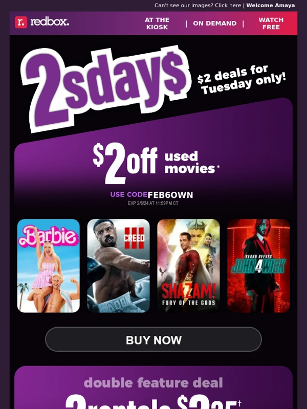 Redbox - $2 Tuesdays are back! ?