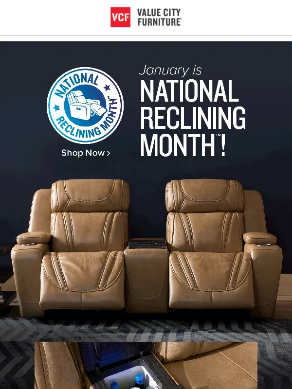 Value City Furniture - $200 OFF $1000 for National Reclining Month!