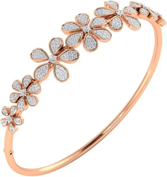 Women's ItsHot 14K White Gold Diamond Bangle Bracelet