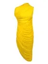 Dress With Drape Details In Yellow
