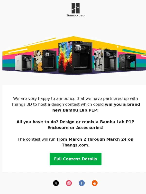 Bambu Lab - Design contest to win a Bambu Lab P1P!