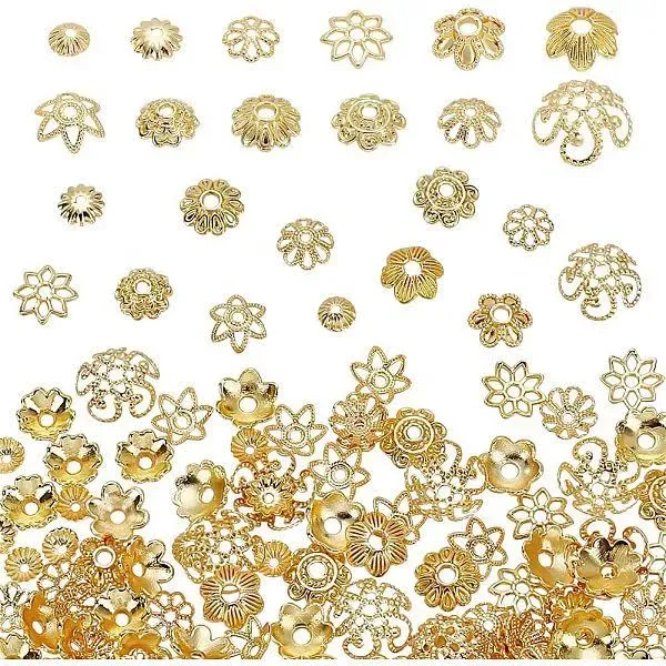 PH PandaHall 120Pcs Alloy Beads Caps