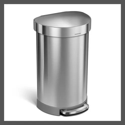 simplehuman 45L Semi-Round Brushed Stainless Steel Step Trash Can (Open Box)