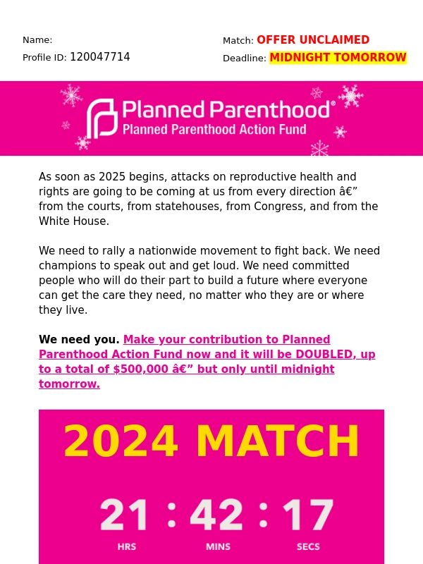Planned Parenthood - Protect abortion rights in 2025