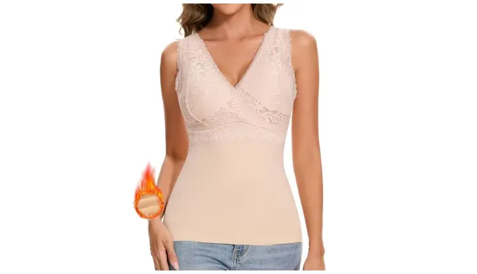 Miguofan Thermal Tank Top Women Fleece Lined Undershirt