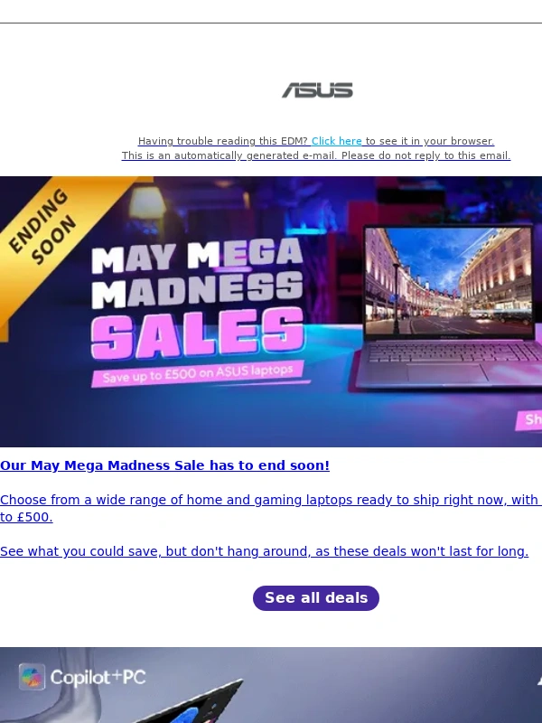 ASUS - Save up to £500 in our May Madness Sale,and pre-order our new Vivobook AI laptop