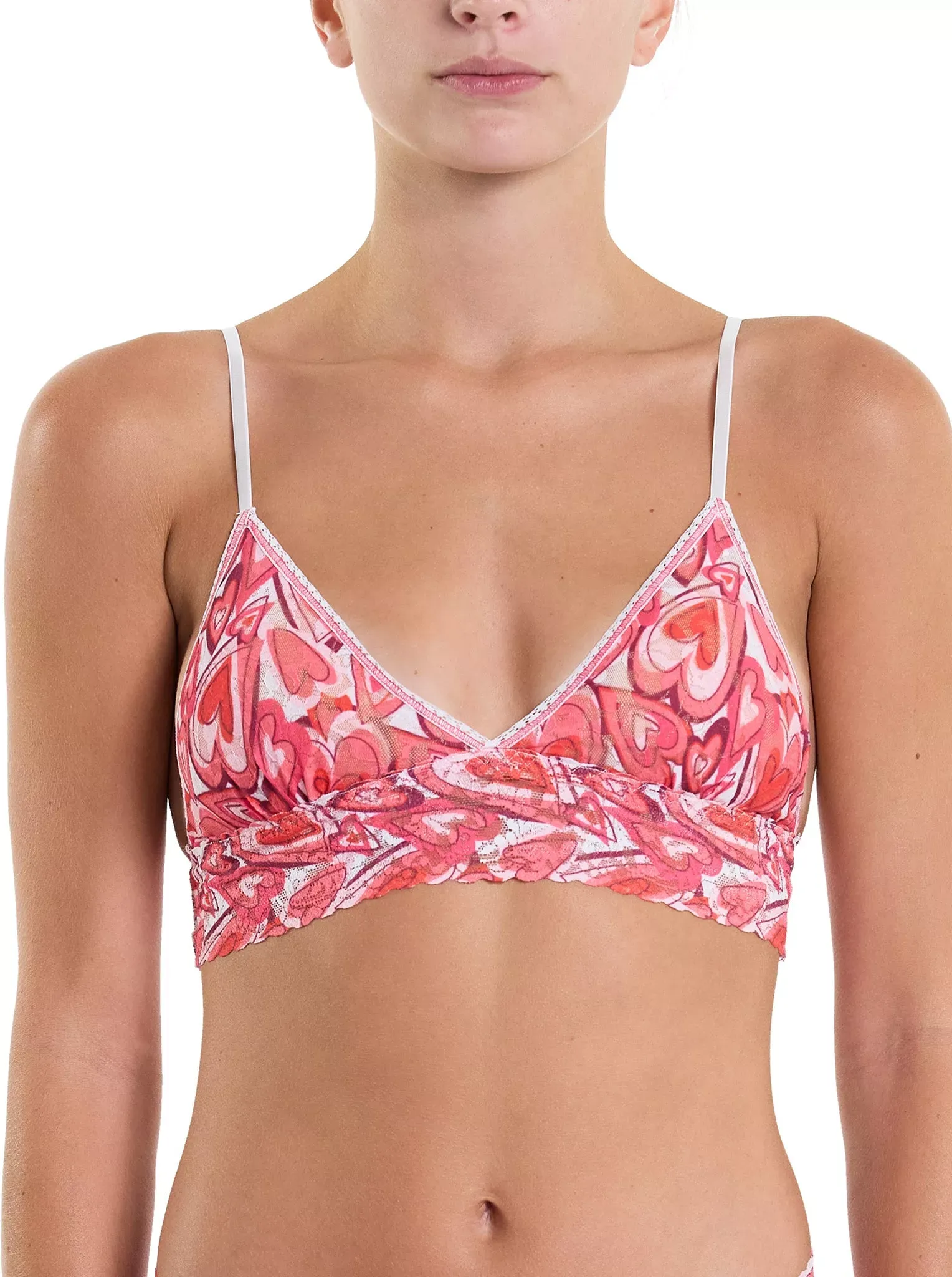Hanky Panky Women's Printed Signature Lace Padded Triangle Bralette - Lots Of Love,
