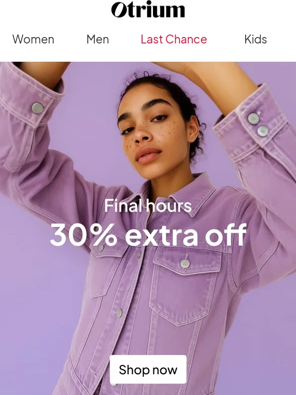 Otrium - Last hours: 30% extra off almost all items