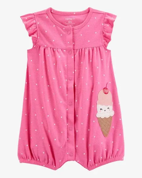 Baby Ice Cream Short-Sleeve Cotton Romper