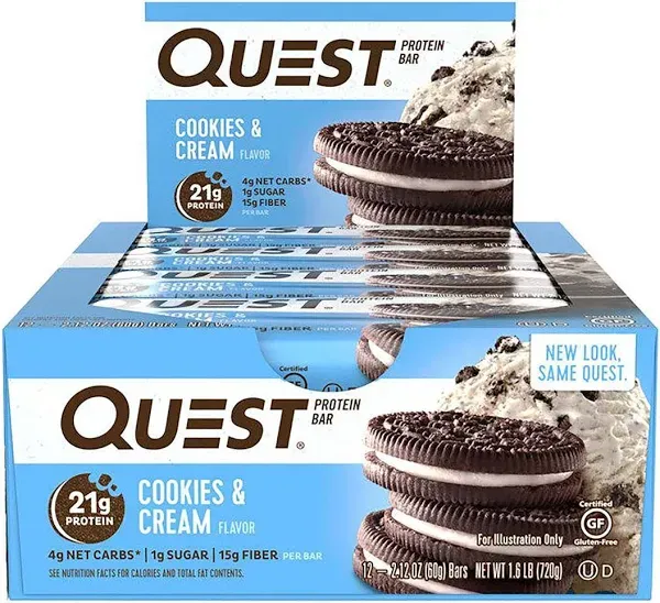 Quest Cookies Cream Protein Bar