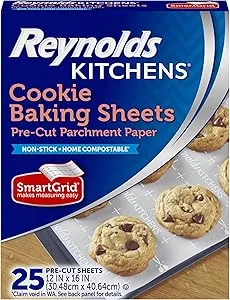 Reynolds Kitchens Pre-Cut Parchment Paper Cookie Baking Sheets, 100-Count as low as $12.83 After Coupon (Reg. $17.29) + Free Shipping – 13¢/Sheet – Reusable up to 3X!