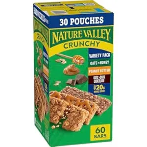 60-Count 0.75-Oz Nature Valley Crunchy Granola Bars (3 Flavor Variety Pack)