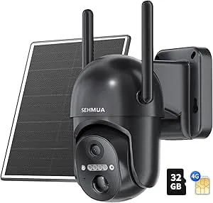 SEHMUA 4G LTE Cellular Solar Wireless Outdoor Security Camera $20 + Free S/H
