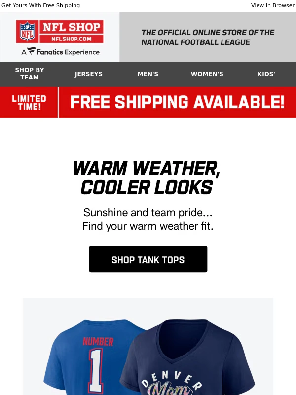 NFLShop - NFL Tank Tops: Sleeveless,But Never Subtle!