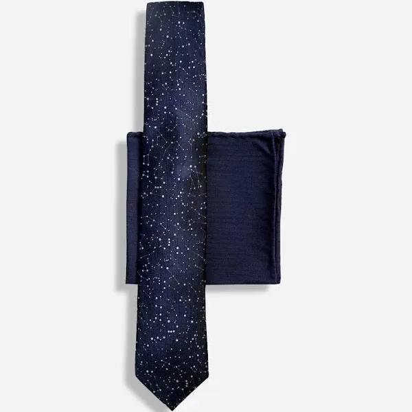 Men's Tie Bar Constellation Space Tie Navy Blue