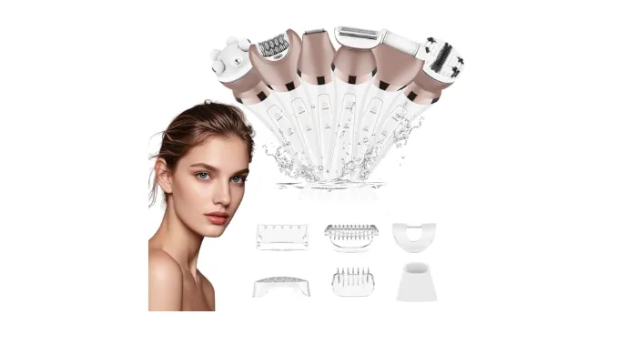LALFENNB 6 in 1 Electric Razors for Women Shaver Women Pubic Hair Wet Dry Bikini Trimmer for Women Foil Shaver Waterproof Razors Hair Trimmer, Rechargeable Womens Grooming Kit