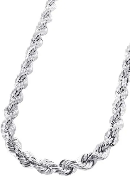 10k/14k White Gold Rope Chain