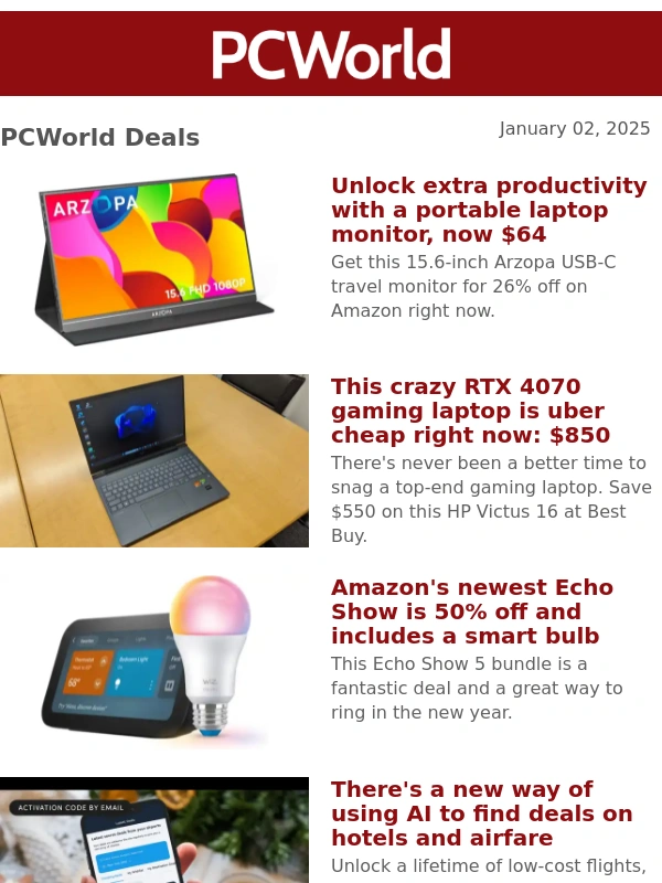 PCWorld - Unlock extra productivity with a portable laptop monitor,now $64