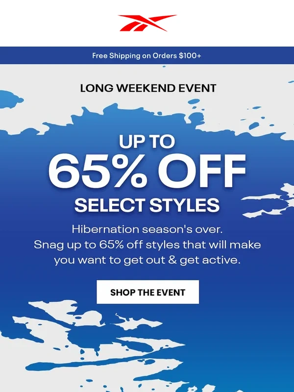 Reebok - Re: Your 65% Off Offer