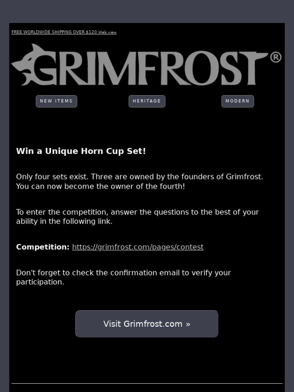 Grimfrost - Be the Owner of a Unique Horn Cup set!